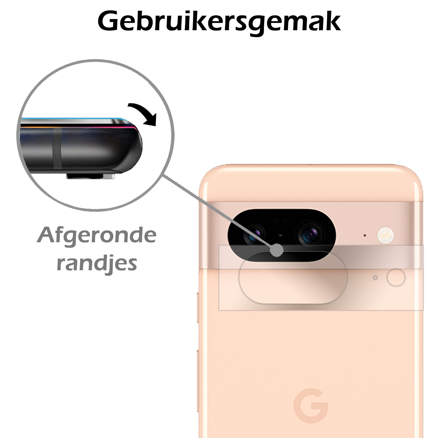 Nomfy Screenprotector Geschikt voor Google Pixel 8 Camera Screen Protector Beschermglas - Screenprotector Geschikt voor Google Pixel 8 Camera Screenprotector Tempered Glass - 2 PACK