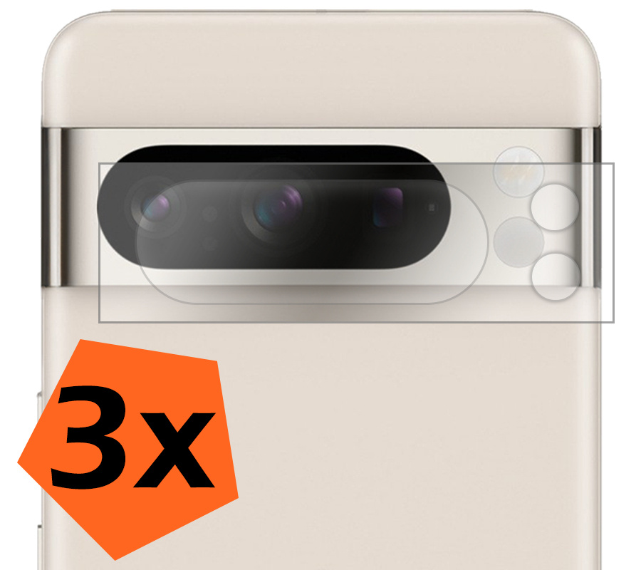 Nomfy Screenprotector Geschikt voor Google Pixel 8 Pro Camera Screen Protector Beschermglas - Screenprotector Geschikt voor Google Pixel 8 Pro Camera Screenprotector Tempered Glass - 3 PACK