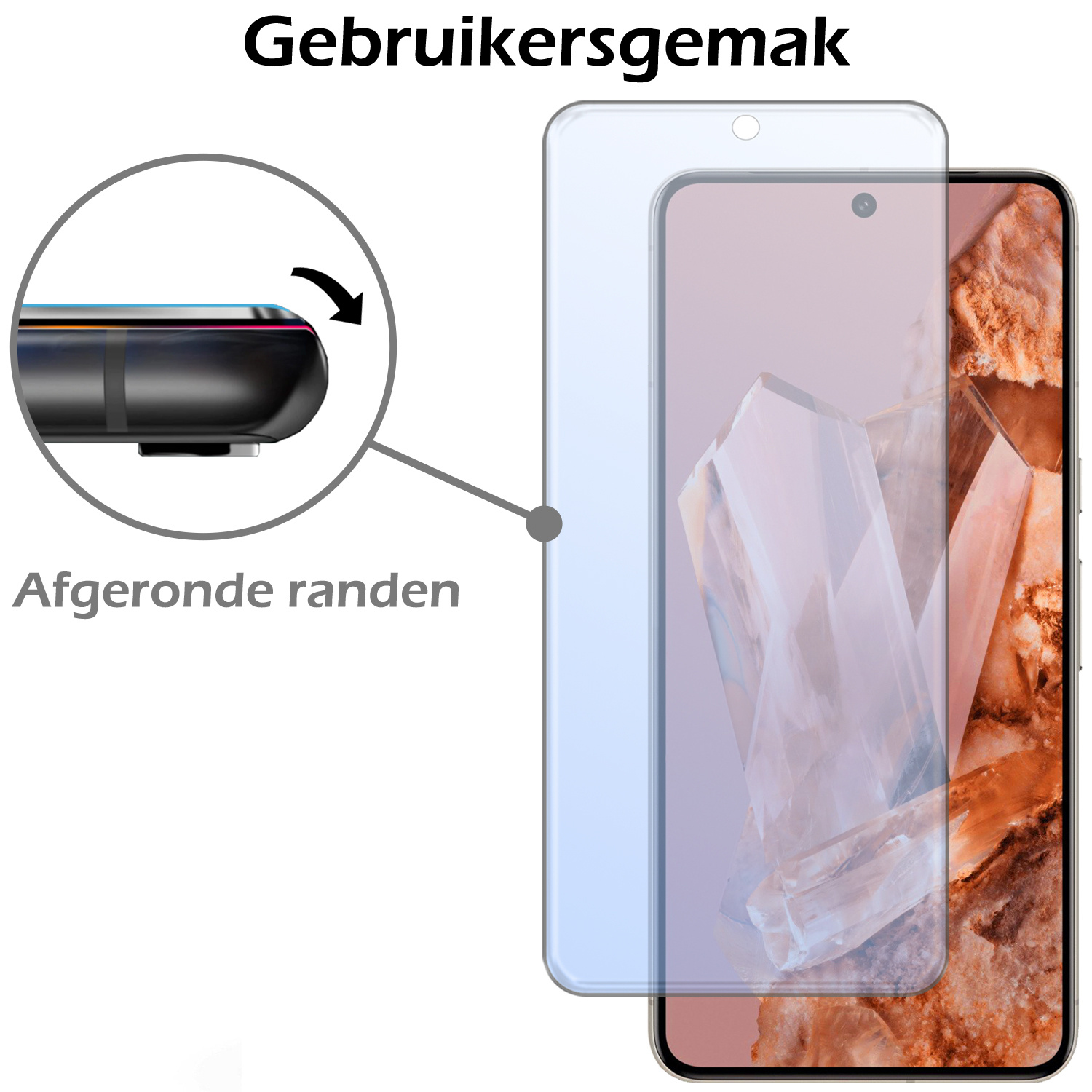 Nomfy Hoesje Geschikt voor Google Pixel 8 Pro Hoesje Siliconen Cover Case Met Screenprotector - Hoes Geschikt voor Google Pixel 8 Pro Hoes Back Case - Zwart