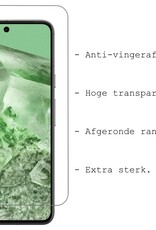 BASEY. Hoes Geschikt voor Google Pixel 8 Hoesje Siliconen Back Cover Case Met Screenprotector - Hoesje Geschikt voor Google Pixel 8 Hoes Cover Hoesje - Zwart