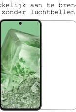 BASEY. Hoes Geschikt voor Google Pixel 8 Hoesje Siliconen Back Cover Case Met Screenprotector - Hoesje Geschikt voor Google Pixel 8 Hoes Cover Hoesje - Zwart