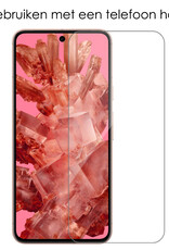 NoXx Hoes Geschikt voor Google Pixel 8 Hoesje Cover Siliconen Back Case Hoes Met Screenprotector - Zwart