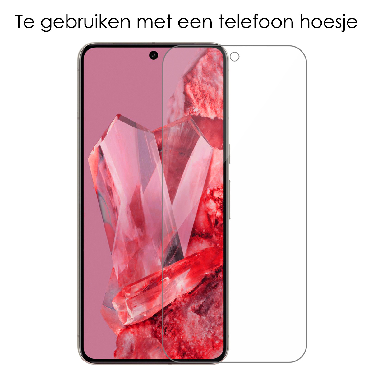 NoXx Hoes Geschikt voor Google Pixel 8 Pro Hoesje Cover Siliconen Back Case Hoes Met Screenprotector - Zwart