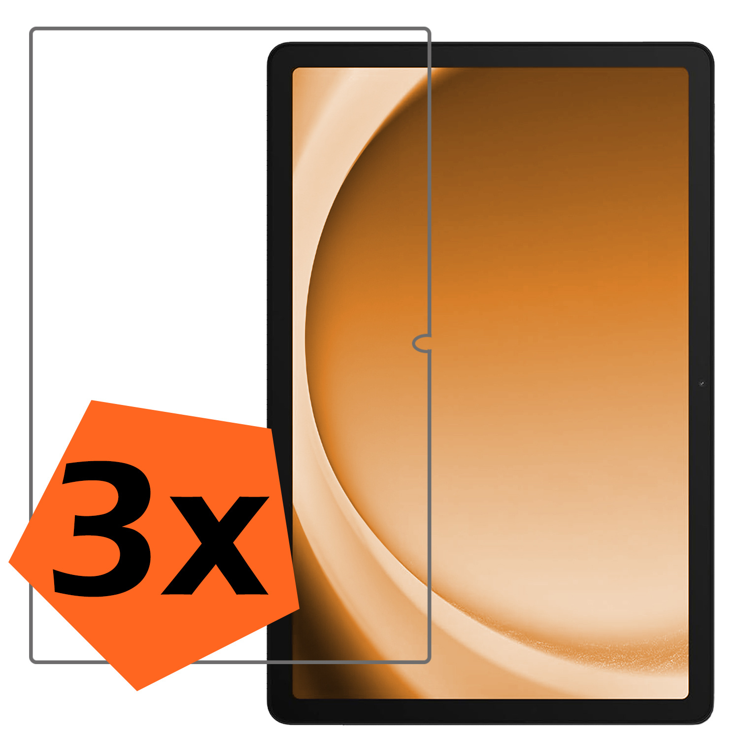 Nomfy Screenprotector Geschikt voor Samsung Galaxy Tab A9 Plus Screenprotector Bescherm Glas - Screen Protector Geschikt voor Samsung Tab A9 Plus Screenprotector Tempered Glass - 3 PACK