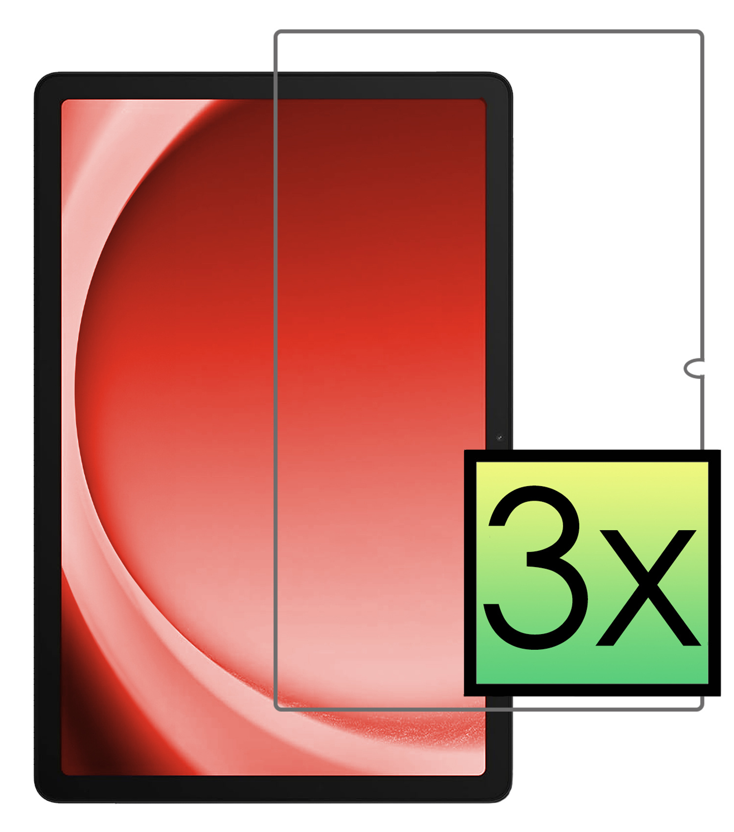 NoXx Screenprotector Geschikt voor Samsung Galaxy Tab A9 Plus Screenprotector Bescherm Glas Screen Protector - 3x