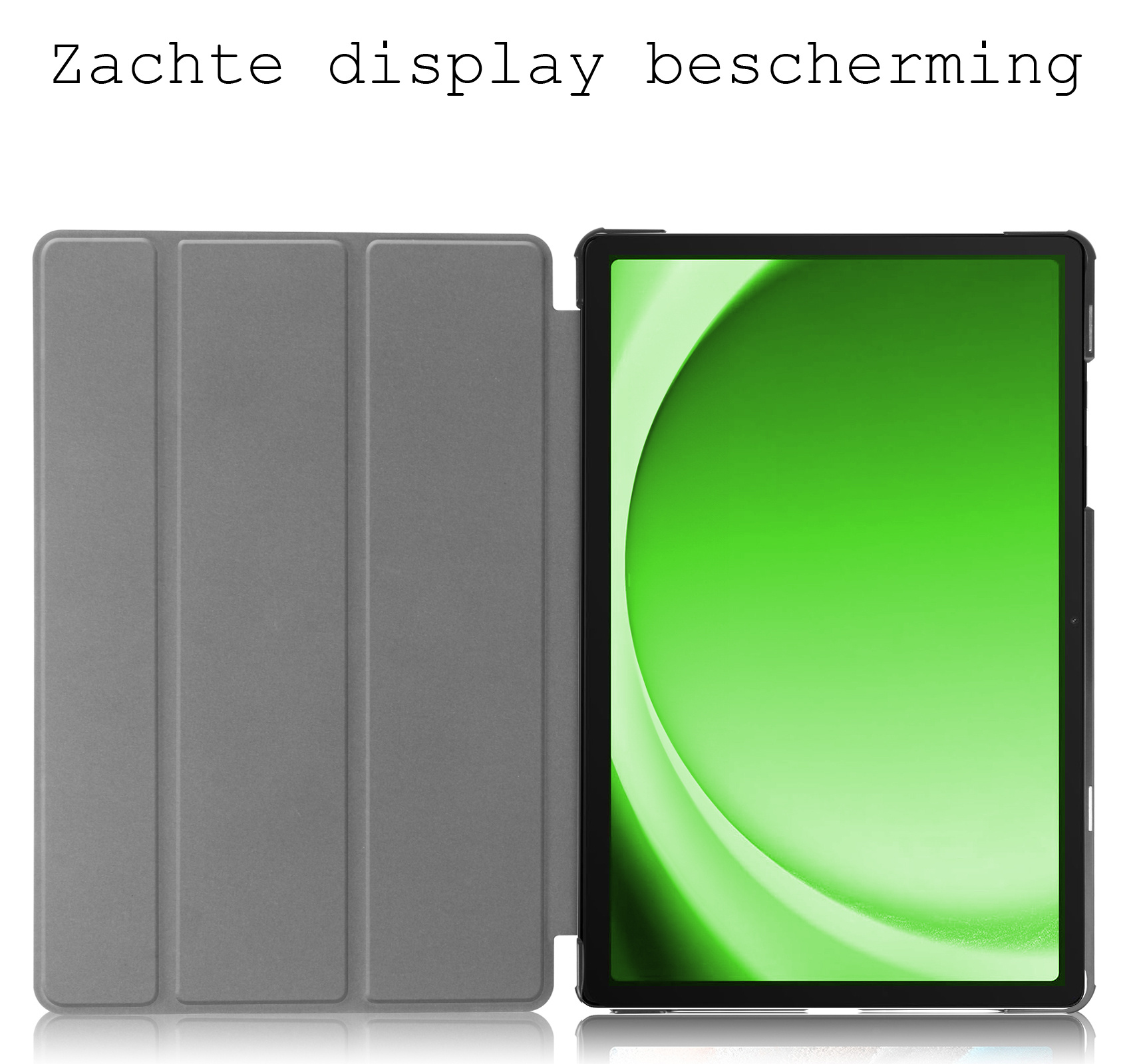 BASEY. Hoesje Geschikt voor Samsung Galaxy Tab A9 Hoes Case Tablet Hoesje Tri-fold - Hoes Geschikt voor Samsung Tab A9 Hoesje Hard Cover Bookcase Hoes - Donkergroen