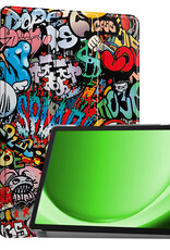BASEY. Hoesje Geschikt voor Samsung Galaxy Tab A9 Hoes Case Tablet Hoesje Tri-fold - Hoes Geschikt voor Samsung Tab A9 Hoesje Hard Cover Bookcase Hoes - Graffity