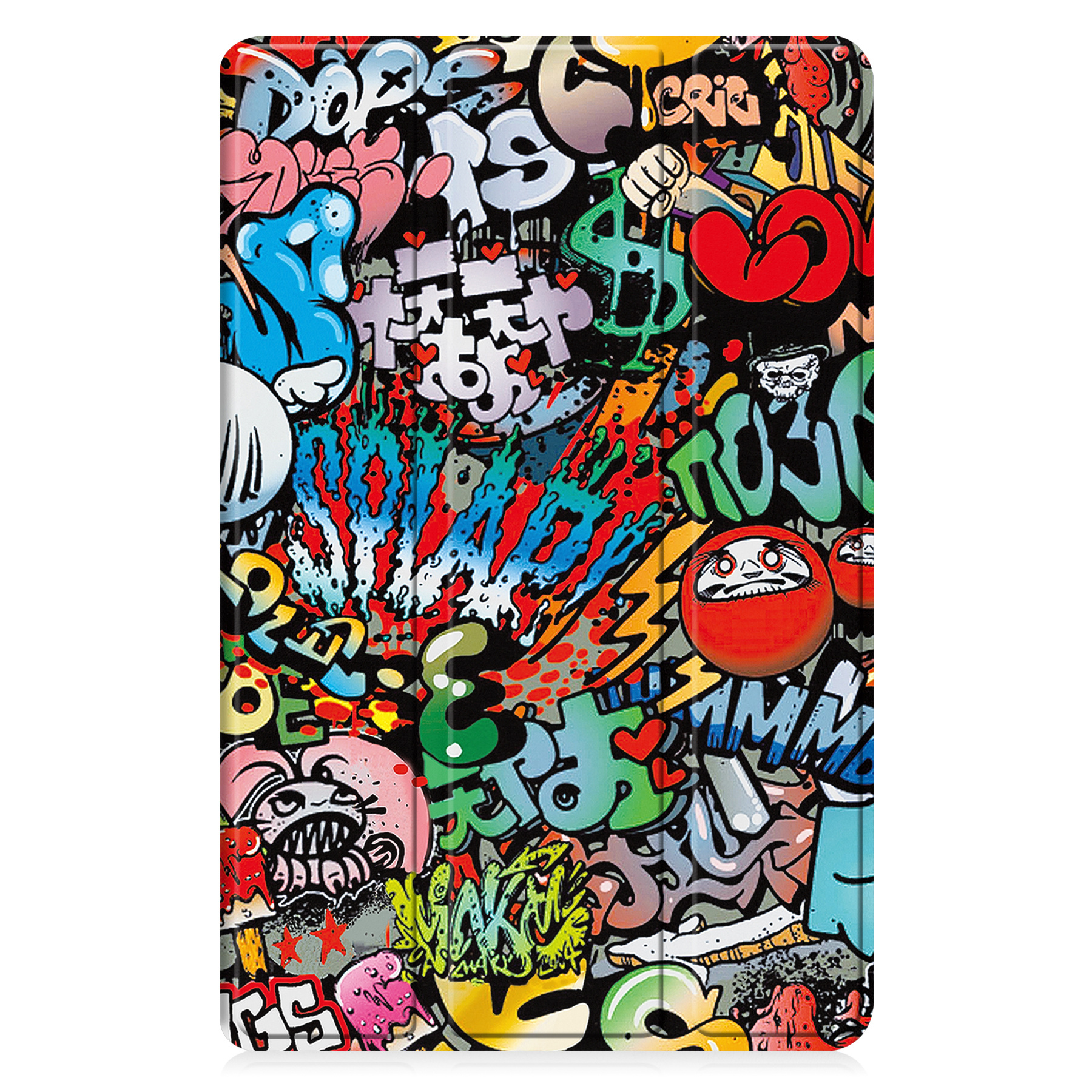BASEY. Hoesje Geschikt voor Samsung Galaxy Tab A9 Hoes Case Tablet Hoesje Tri-fold - Hoes Geschikt voor Samsung Tab A9 Hoesje Hard Cover Bookcase Hoes - Graffity