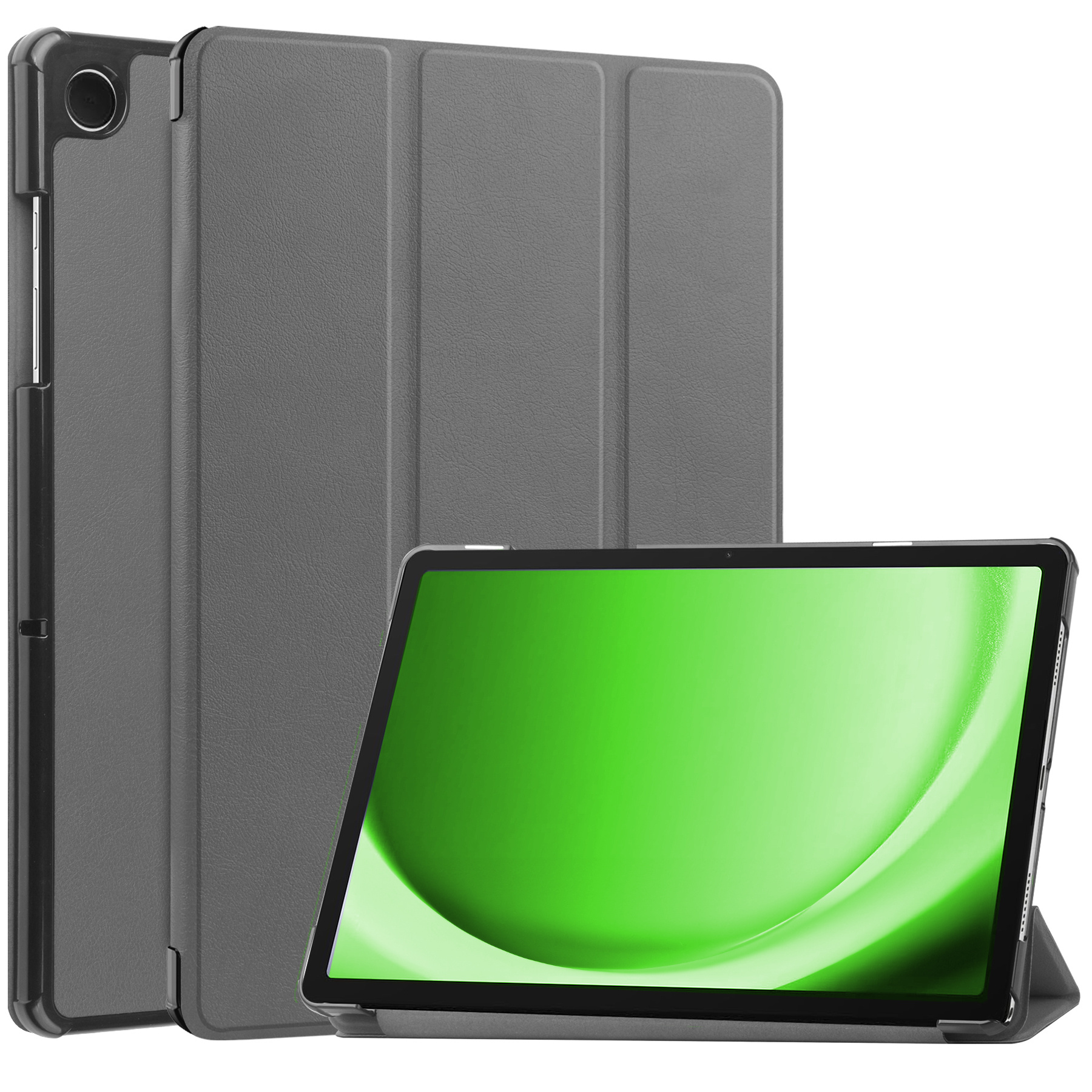 BASEY. Hoesje Geschikt voor Samsung Galaxy Tab A9 Hoes Case Tablet Hoesje Tri-fold - Hoes Geschikt voor Samsung Tab A9 Hoesje Hard Cover Bookcase Hoes - Grijs