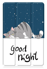 BASEY. Hoesje Geschikt voor Samsung Galaxy Tab A9 Hoes Case Tablet Hoesje Tri-fold - Hoes Geschikt voor Samsung Tab A9 Hoesje Hard Cover Bookcase Hoes - Kat