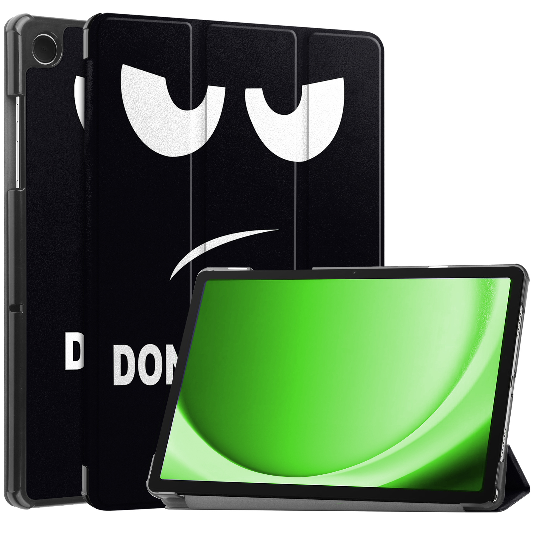 BASEY. Hoesje Geschikt voor Samsung Galaxy Tab A9 Hoes Case Tablet Hoesje Tri-fold - Hoes Geschikt voor Samsung Tab A9 Hoesje Hard Cover Bookcase Hoes - Don't Touch Me
