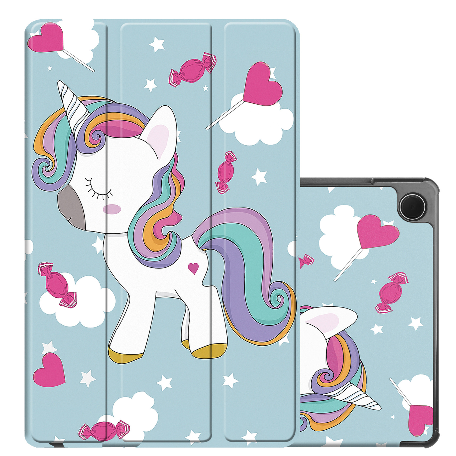 NoXx Hoesje Geschikt voor Samsung Galaxy Tab A9 Hoesje Case Hard Cover Hoes Book Case - Eenhoorn