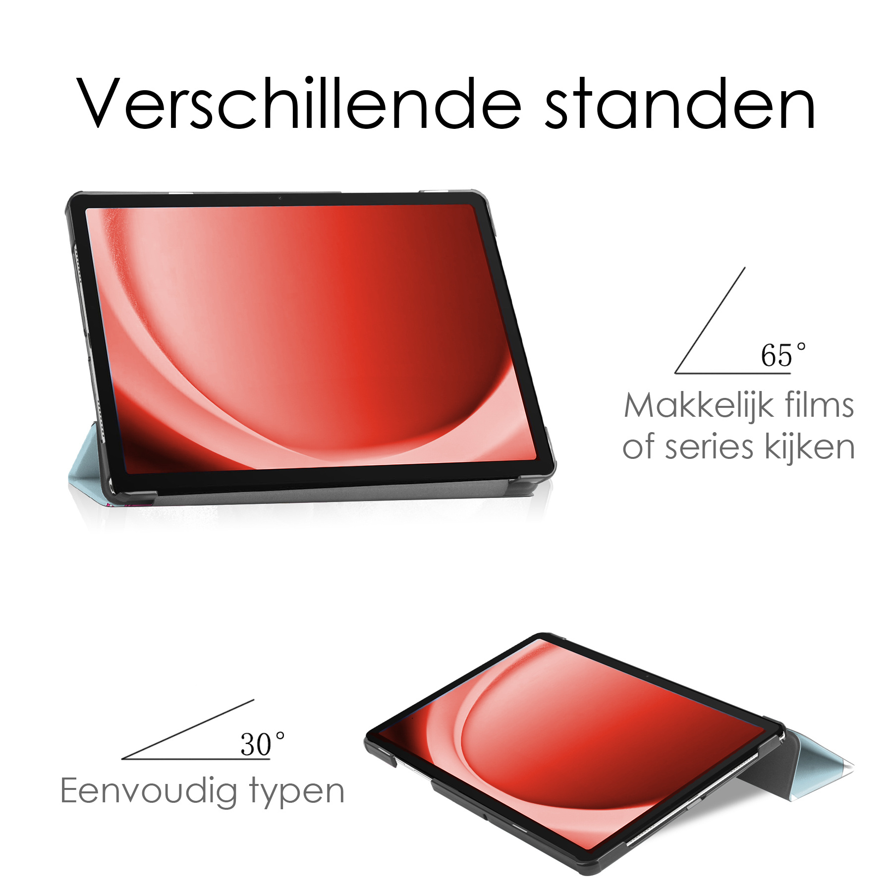 NoXx Hoesje Geschikt voor Samsung Galaxy Tab A9 Hoesje Case Hard Cover Hoes Book Case - Eenhoorn