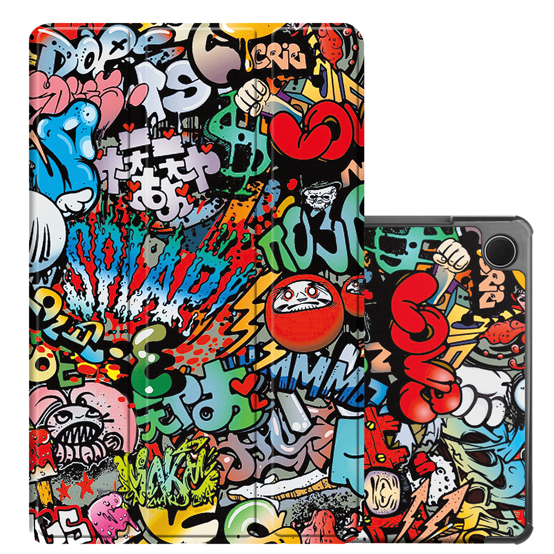 NoXx Hoesje Geschikt voor Samsung Galaxy Tab A9 Hoesje Case Hard Cover Hoes Book Case - Graffity