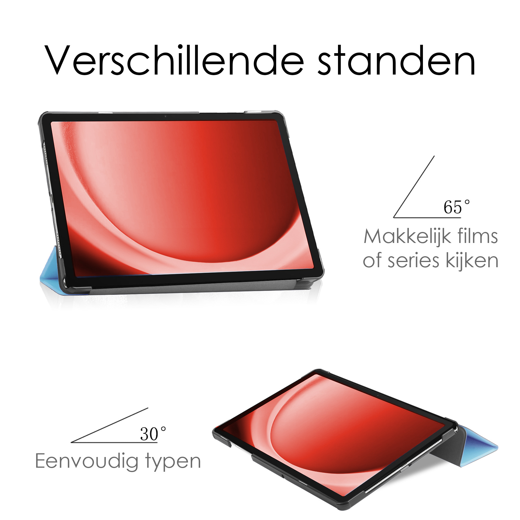 NoXx Hoesje Geschikt voor Samsung Galaxy Tab A9 Hoesje Case Hard Cover Hoes Book Case - Lichtblauw