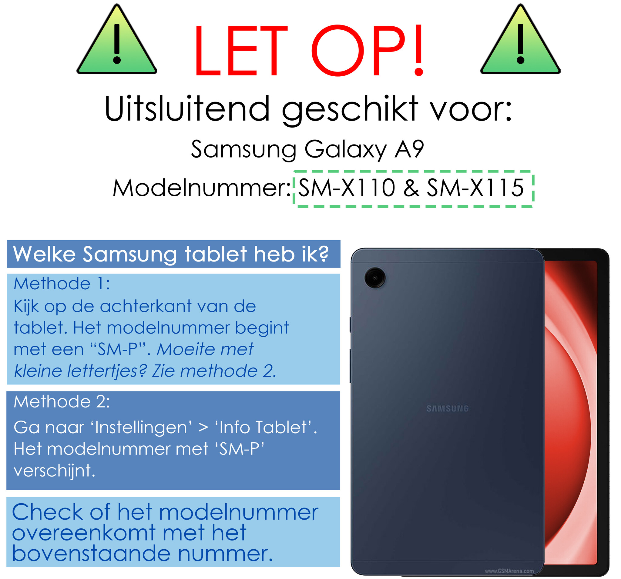 NoXx Hoesje Geschikt voor Samsung Galaxy Tab A9 Hoesje Case Hard Cover Hoes Book Case - Lichtblauw