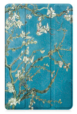 Nomfy Hoes Geschikt voor Samsung Galaxy Tab A9 Hoes Tri-fold Tablet Hoesje Case - Hoesje Geschikt voor Samsung Tab A9 Hoesje Hardcover Bookcase - Bloesem