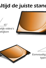 Nomfy Hoes Geschikt voor Samsung Galaxy Tab A9 Hoes Tri-fold Tablet Hoesje Case - Hoesje Geschikt voor Samsung Tab A9 Hoesje Hardcover Bookcase - Bloesem