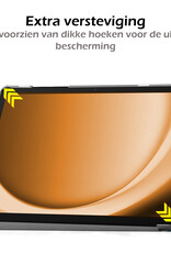 Nomfy Hoes Geschikt voor Samsung Galaxy Tab A9 Hoes Tri-fold Tablet Hoesje Case - Hoesje Geschikt voor Samsung Tab A9 Hoesje Hardcover Bookcase - Bloesem