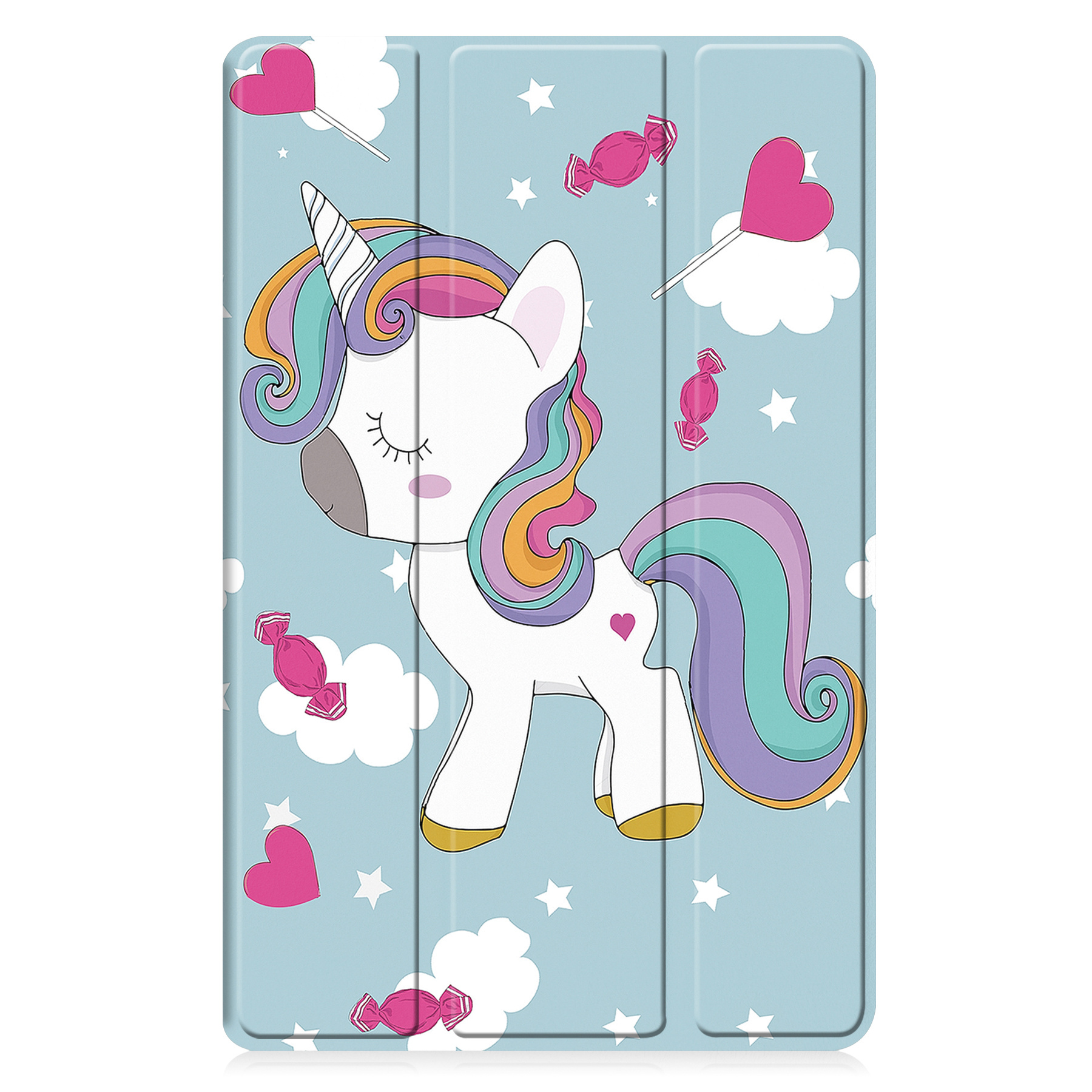 Nomfy Hoes Geschikt voor Samsung Galaxy Tab A9 Hoes Tri-fold Tablet Hoesje Case - Hoesje Geschikt voor Samsung Tab A9 Hoesje Hardcover Bookcase - Eenhoorn