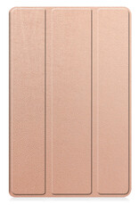 Nomfy Hoes Geschikt voor Samsung Galaxy Tab A9 Hoes Tri-fold Tablet Hoesje Case - Hoesje Geschikt voor Samsung Tab A9 Hoesje Hardcover Bookcase - Rosé goud