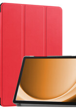 Nomfy Hoes Geschikt voor Samsung Galaxy Tab A9 Hoes Tri-fold Tablet Hoesje Case - Hoesje Geschikt voor Samsung Tab A9 Hoesje Hardcover Bookcase - Rood