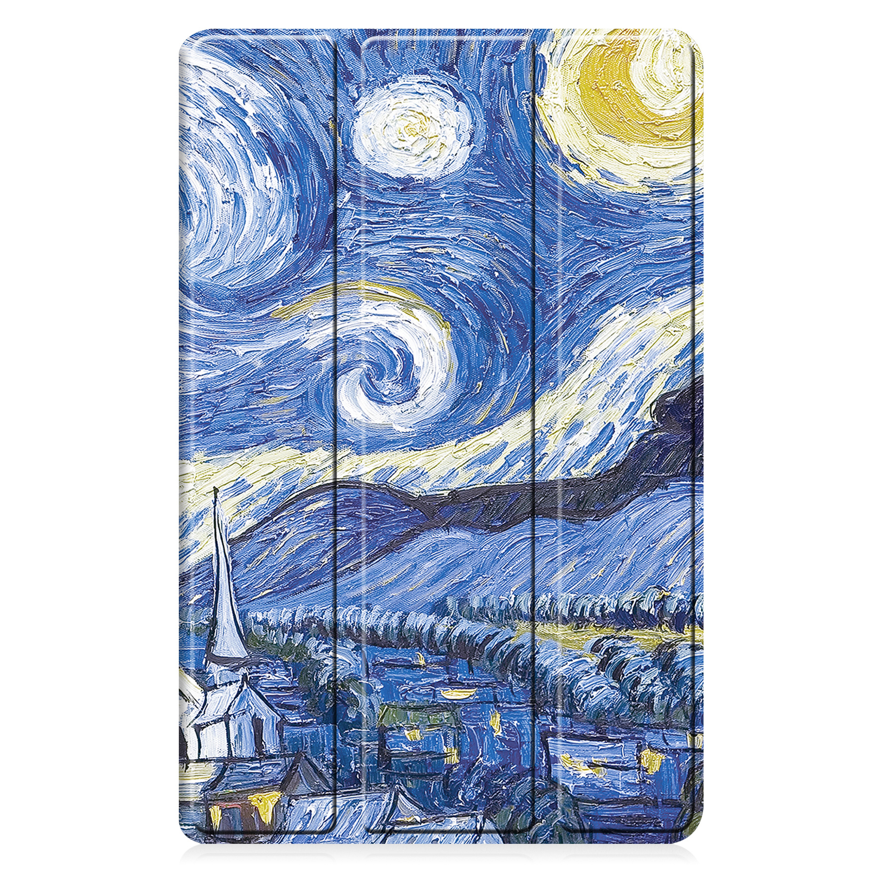 Nomfy Hoes Geschikt voor Samsung Galaxy Tab A9 Hoes Tri-fold Tablet Hoesje Case - Hoesje Geschikt voor Samsung Tab A9 Hoesje Hardcover Bookcase - Sterrenhemel