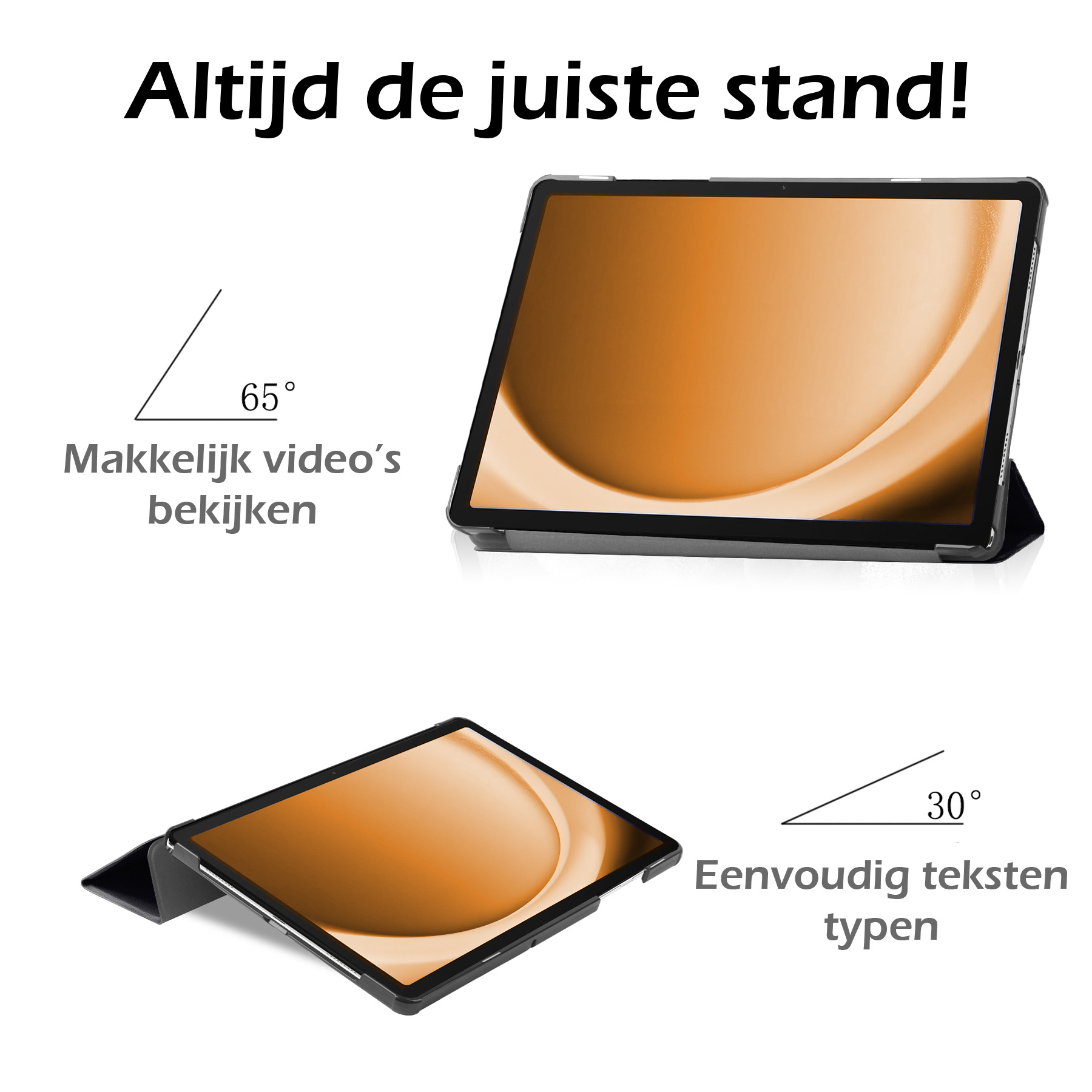 Nomfy Hoes Geschikt voor Samsung Galaxy Tab A9 Hoes Tri-fold Tablet Hoesje Case - Hoesje Geschikt voor Samsung Tab A9 Hoesje Hardcover Bookcase - Don't Touch Me