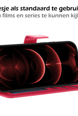 Nomfy Hoesje Geschikt voor iPhone 13 Pro Max Hoesje 2-in-1 Bookcase Hoes Case Uitneembaar - Hoes Geschikt voor iPhone 13 Pro Max Hoes Cover - Donkerroze