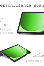 BASEY. Hoesje Geschikt voor Samsung Galaxy Tab A9 Plus Hoes Case Tablet Hoesje Tri-fold - Hoes Geschikt voor Samsung Tab A9 Plus Hoesje Hard Cover Bookcase Hoes - Don't Touch Me