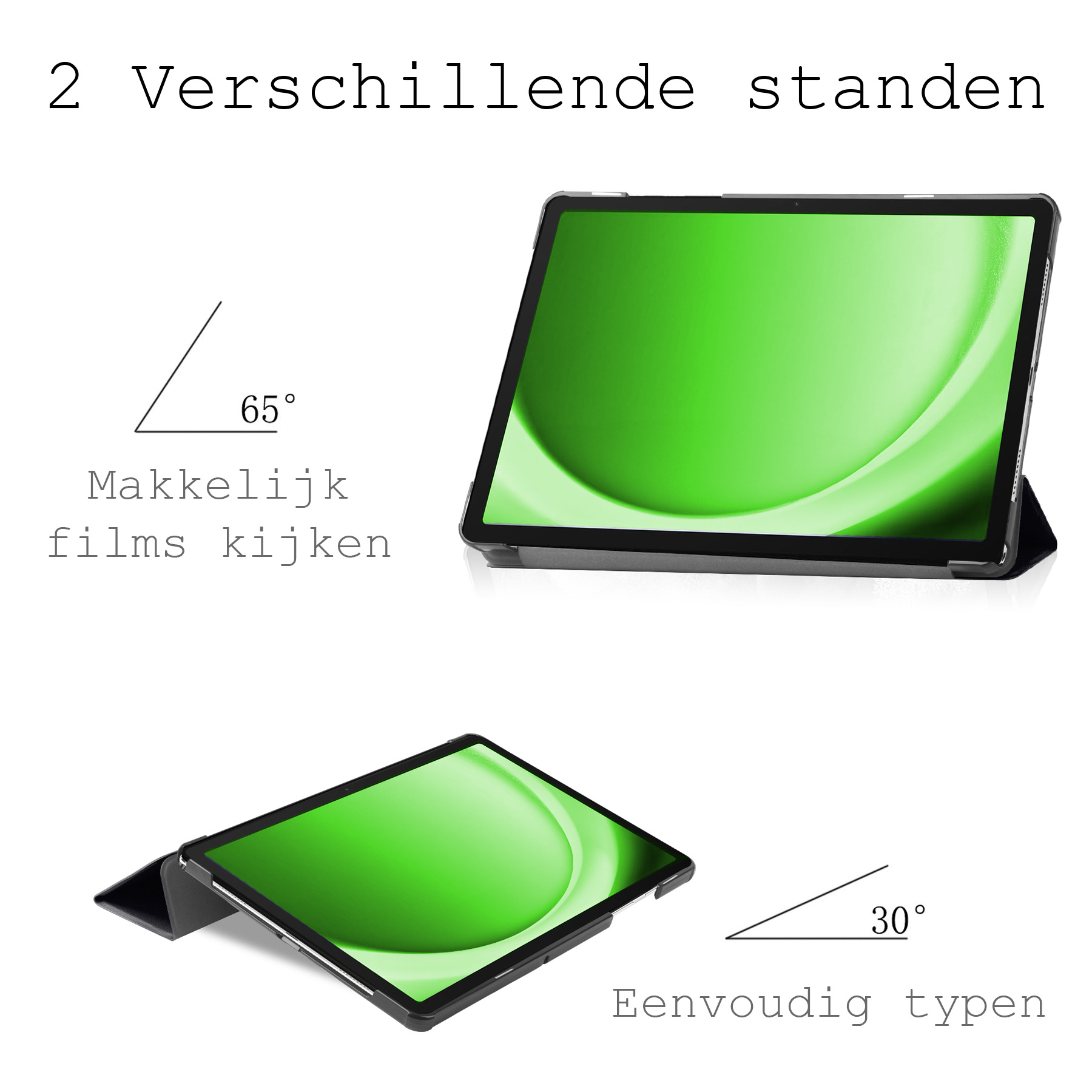 BASEY. Hoesje Geschikt voor Samsung Galaxy Tab A9 Plus Hoes Case Tablet Hoesje Tri-fold - Hoes Geschikt voor Samsung Tab A9 Plus Hoesje Hard Cover Bookcase Hoes - Don't Touch Me