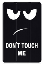BASEY. Hoesje Geschikt voor Samsung Galaxy Tab A9 Plus Hoes Case Tablet Hoesje Tri-fold - Hoes Geschikt voor Samsung Tab A9 Plus Hoesje Hard Cover Bookcase Hoes - Don't Touch Me