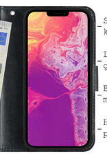 BASEY. Hoes Geschikt voor iPhone 13 Pro Max Hoesje Bookcase Hoes 2-in-1 Cover - Hoesje Geschikt voor iPhone 13 Pro Max Hoes 2-in-1 Hoesje Case - Zwart