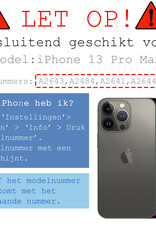 BASEY. Hoes Geschikt voor iPhone 13 Pro Max Hoesje Bookcase Hoes 2-in-1 Cover - Hoesje Geschikt voor iPhone 13 Pro Max Hoes 2-in-1 Hoesje Case - Zwart