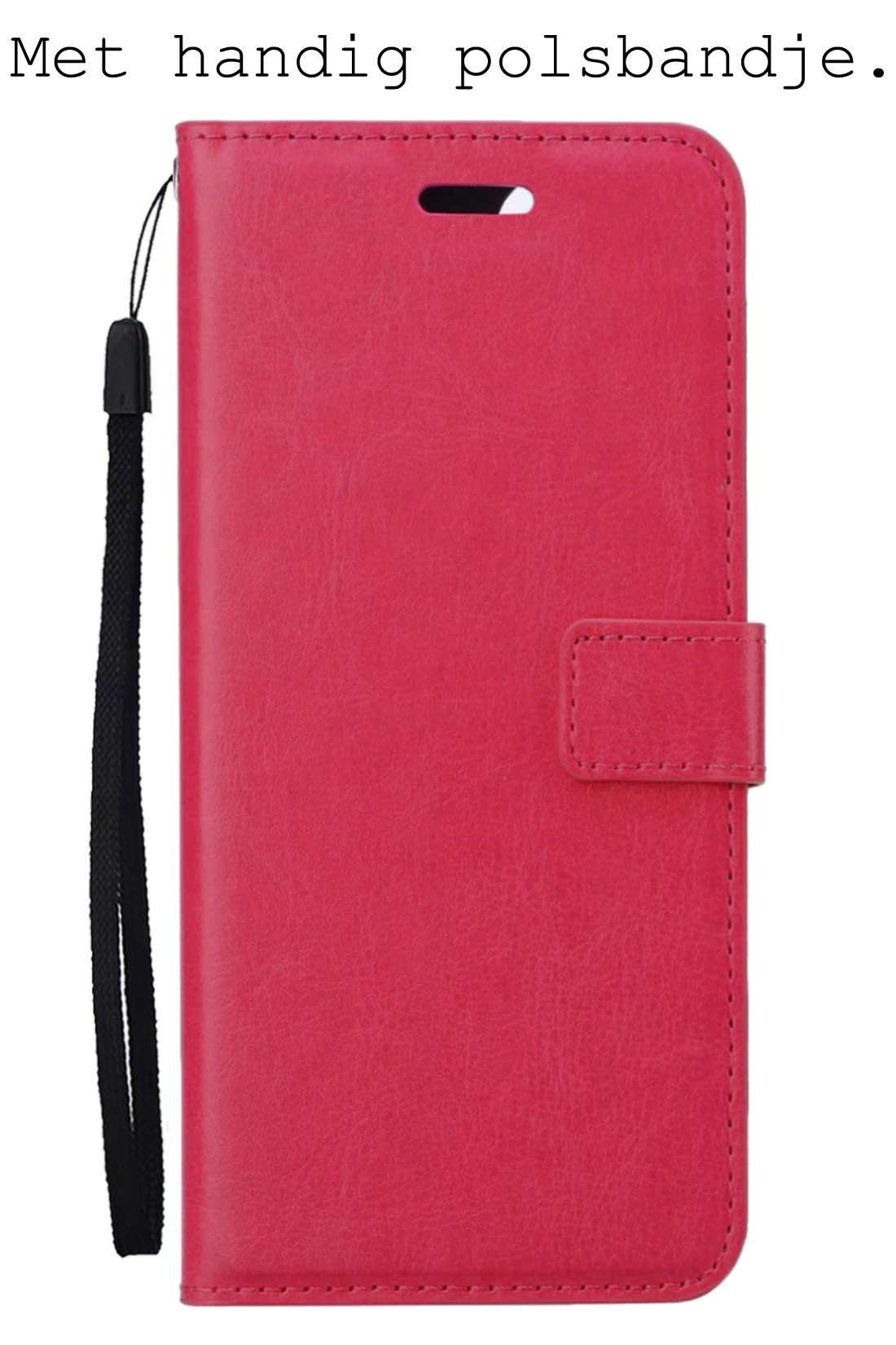 BASEY. Hoes Geschikt voor iPhone 13 Pro Max Hoesje Bookcase Hoes 2-in-1 Cover - Hoesje Geschikt voor iPhone 13 Pro Max Hoes 2-in-1 Hoesje Case - Donkerroze