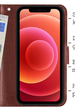 BASEY. Hoes Geschikt vooriPhone X Hoesje Bookcase Hoes 2-in-1 Cover - Hoesje Geschikt voor iPhone X Hoes 2-in-1 Hoesje Case - Bruin