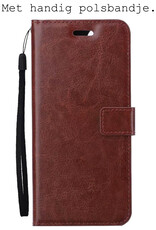 BASEY. Hoes Geschikt vooriPhone X Hoesje Bookcase Hoes 2-in-1 Cover - Hoesje Geschikt voor iPhone X Hoes 2-in-1 Hoesje Case - Bruin
