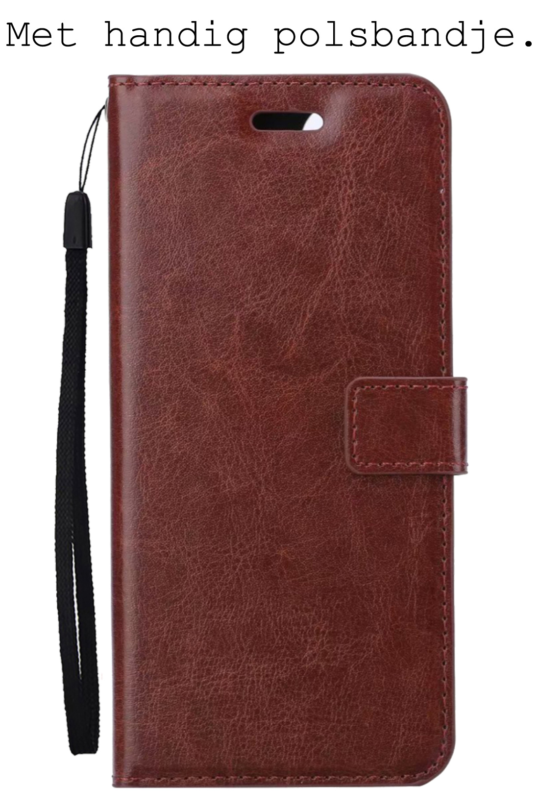 BASEY. Hoes Geschikt vooriPhone X Hoesje Bookcase Hoes 2-in-1 Cover - Hoesje Geschikt voor iPhone X Hoes 2-in-1 Hoesje Case - Bruin