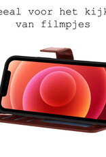 BASEY. Hoes Geschikt vooriPhone X Hoesje Bookcase Hoes 2-in-1 Cover - Hoesje Geschikt voor iPhone X Hoes 2-in-1 Hoesje Case - Bruin