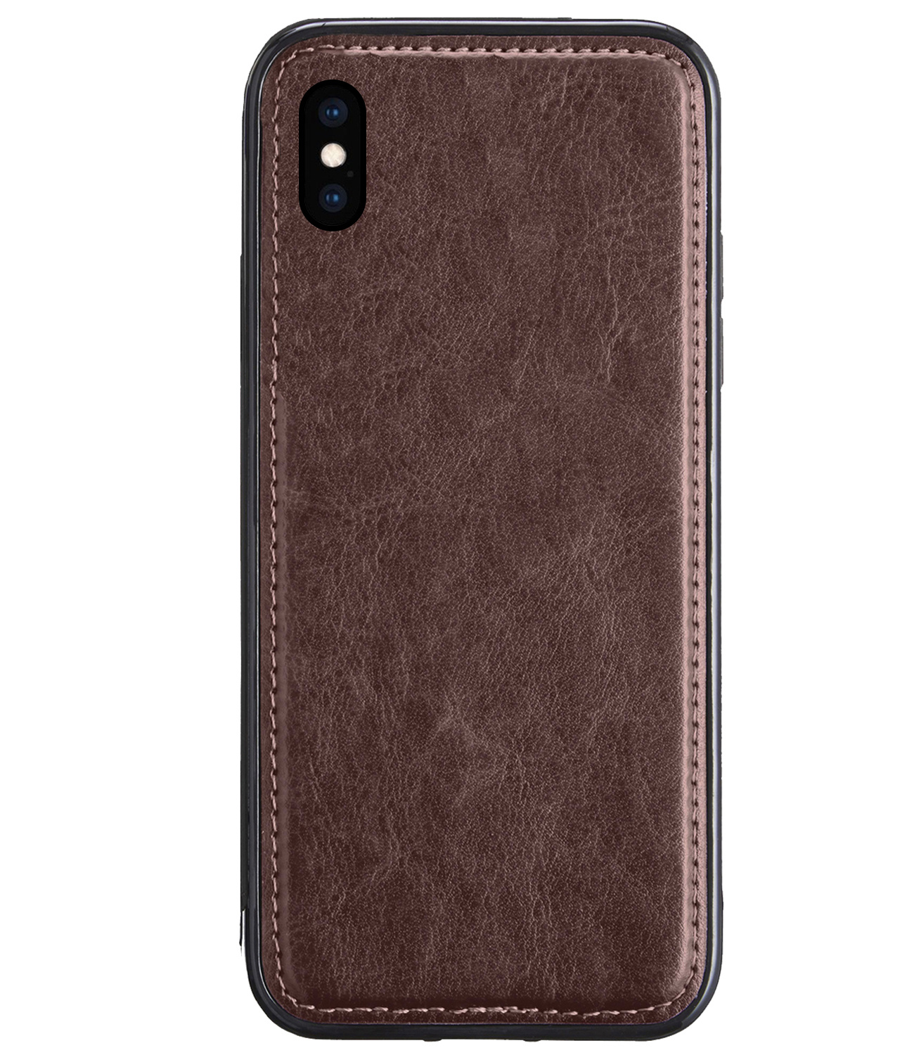 BASEY. Hoes Geschikt vooriPhone X Hoesje Bookcase Hoes 2-in-1 Cover - Hoesje Geschikt voor iPhone X Hoes 2-in-1 Hoesje Case - Bruin