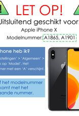 NoXx Hoes Geschikt voor iPhone X Hoesje Bookcase Hoes 2-in-1 Uitneembaar Cover Hard Case - Bruin