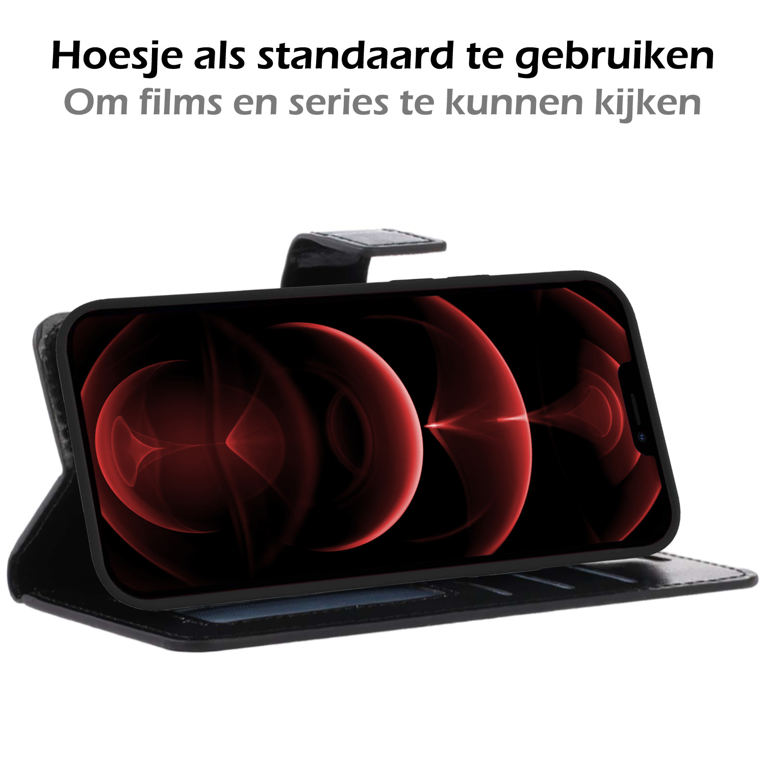 Nomfy Hoesje Geschikt voor iPhone 13 Pro Hoesje 2-in-1 Bookcase Hoes Case Uitneembaar - Hoes Geschikt voor iPhone 13 Pro Hoes Cover - Zwart