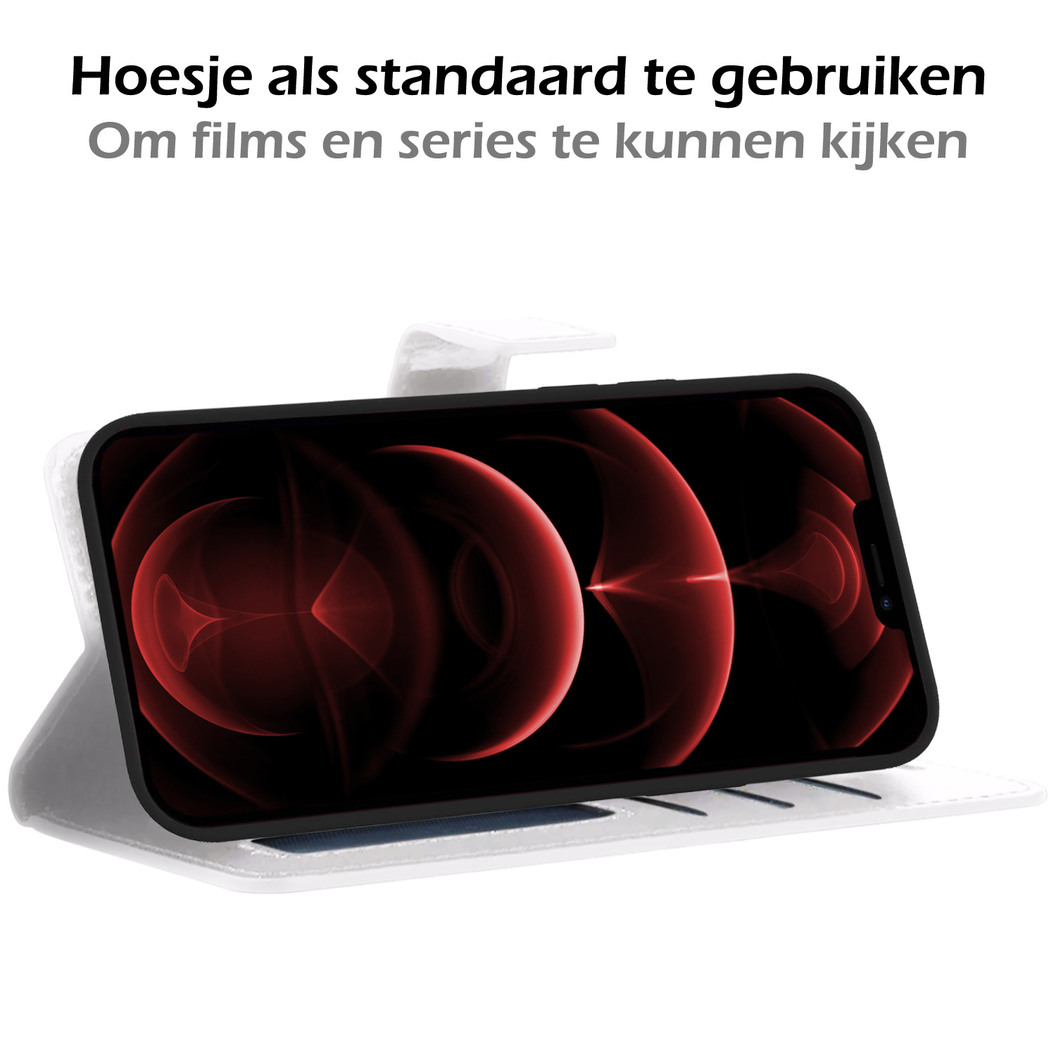 Nomfy Hoesje Geschikt voor iPhone 13 Pro Hoesje 2-in-1 Bookcase Hoes Case Uitneembaar - Hoes Geschikt voor iPhone 13 Pro Hoes Cover - Wit