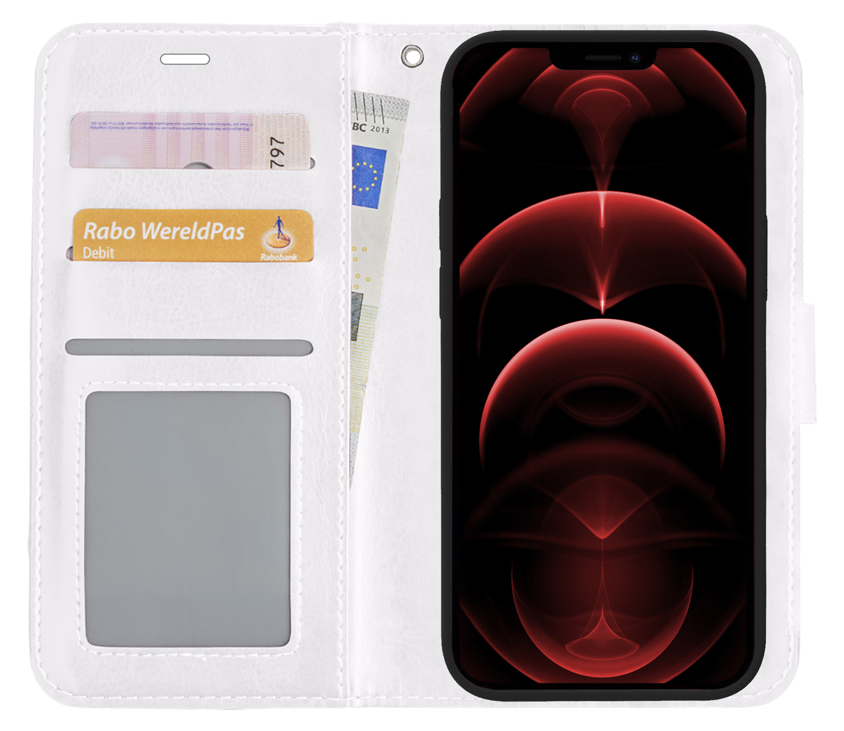 Nomfy Hoesje Geschikt voor iPhone 13 Pro Hoesje 2-in-1 Bookcase Hoes Case Uitneembaar - Hoes Geschikt voor iPhone 13 Pro Hoes Cover - Wit