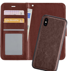 Nomfy Nomfy iPhone X 2-in-1 Hoesje BookCase Uitneembaar - Bruin