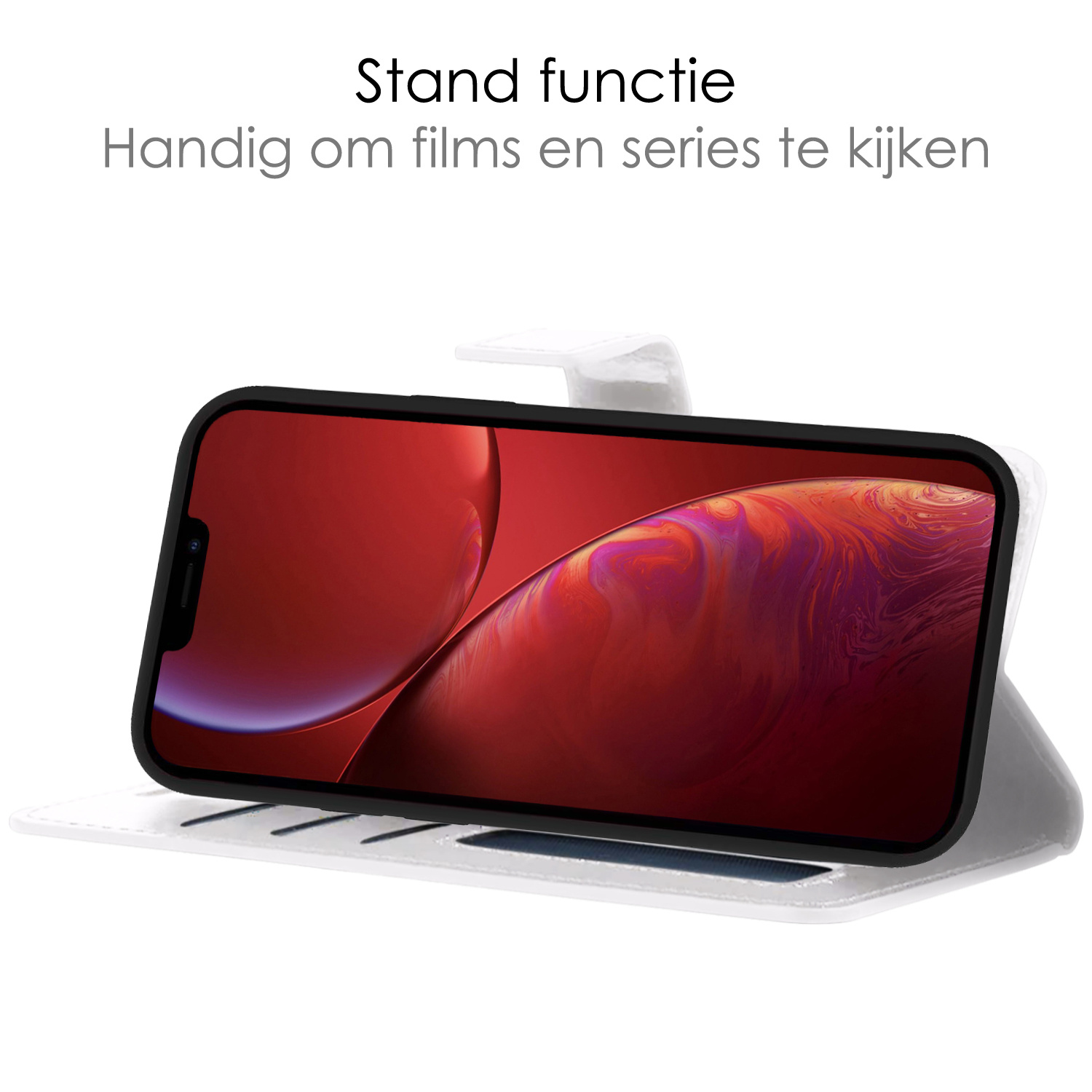 NoXx Hoes Geschikt voor iPhone 13 Pro Hoesje Bookcase Hoes 2-in-1 Uitneembaar Cover Hard Case - Wit