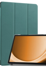 Nomfy Hoes Geschikt voor Samsung Galaxy Tab A9 Plus Hoes Tri-fold Tablet Hoesje Case - Hoesje Geschikt voor Samsung Tab A9 Plus Hoesje Hardcover Bookcase - Donkergroen