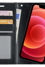 BASEY. Hoes Geschikt voor iPhone Xs Hoesje Bookcase Hoes 2-in-1 Cover - Hoesje Geschikt voor iPhone Xs Hoes 2-in-1 Hoesje Case - Zwart