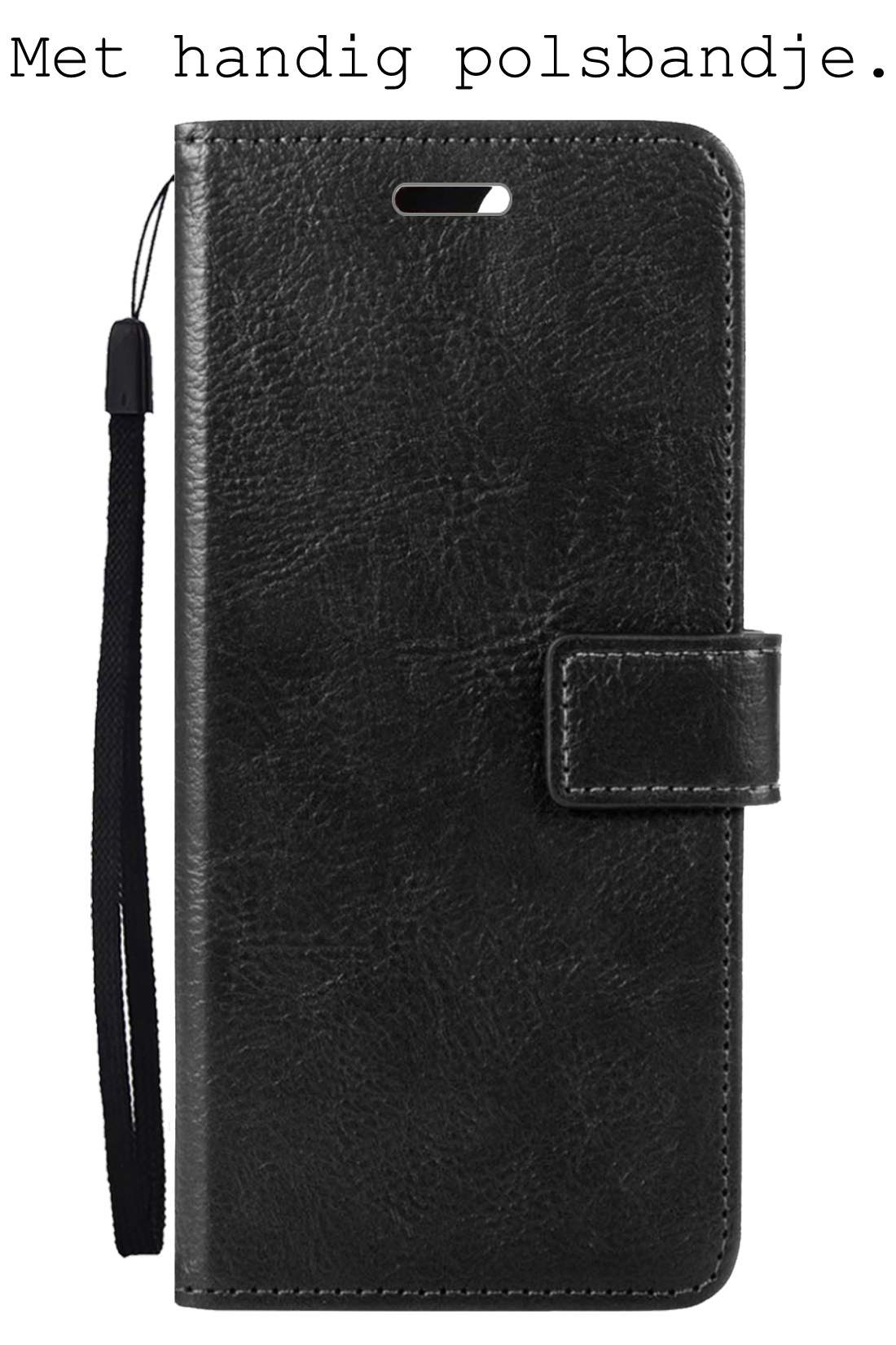 BASEY. Hoes Geschikt voor iPhone Xs Hoesje Bookcase Hoes 2-in-1 Cover - Hoesje Geschikt voor iPhone Xs Hoes 2-in-1 Hoesje Case - Zwart