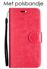 NoXx Hoes Geschikt voor iPhone 13 Pro Hoesje Bookcase Hoes 2-in-1 Uitneembaar Cover Hard Case - Donkerroze
